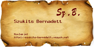 Szukits Bernadett névjegykártya